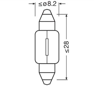 Изображение 5, 6428 Лампа 12V C3W SV7-8 OSRAM