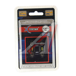 Изображение 1, 1009615 Лампа светодиодная 12V C5W SV8.5-8 31мм блистер (2шт.) XENITE