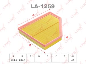 Изображение 1, LA1259 Фильтр воздушный BMW 3 (G20) LYNX