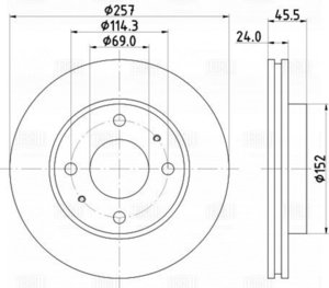 Изображение 3, DF084611 Диск тормозной HYUNDAI Elantra (00-), Matrix передний (1шт.) TRIALLI