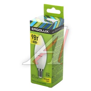 Изображение 2, EL-LED-C35-9W-E14-3K Лампа светодиодная Е14 C35 9W (75W) 220V тёплый свет ERGOLUX