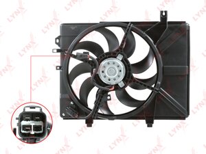 Изображение 2, RF1394 Вентилятор HYUNDAI Getz (02-) охлаждения двигателя в сборе LYNX