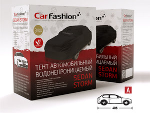 Изображение 1, 42156 Тент на автомобиль (M) 380х145х115 см черный Sedan Strom A CARFASHION