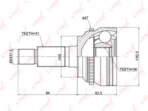 Изображение 1, CO3770A ШРУС наружный MAZDA CX-7 (07-) передний LYNX