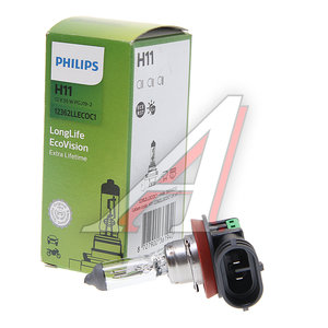 Изображение 3, 12362LLECOC1 Лампа 12V H11 55W PGJ19-2 Long Life Eco Vision PHILIPS