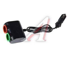 Изображение 1, NO.1631 Разветвитель прикуривателя 2-х гнездовой 12-24V 2USB OLESSON