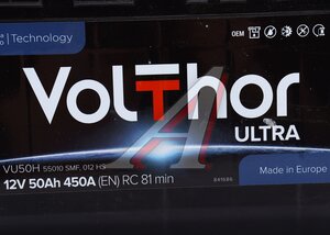 Изображение 4, 6СТ50(0) 55010 Аккумулятор VOLTHOR Ultra 50А/ч обратная полярность