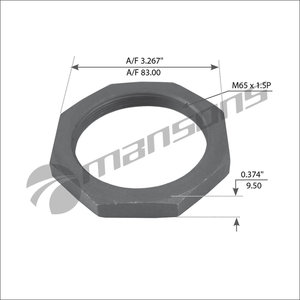 Изображение 1, 780.095 Гайка MERITOR ступицы (65x1.5, H=10, SW85) MANSONS
