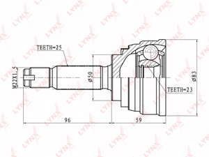 Изображение 1, CO5502 ШРУС наружный MITSUBISHI Galant (84-) передний LYNX