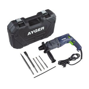 Изображение 1, AH1050 Перфоратор 1050Вт 2.6Дж (кейс, набор буров) AYGER