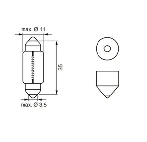 Изображение 4, 1987302211 Лампа 12V C5W SV8.5-8 35мм Pure Light BOSCH