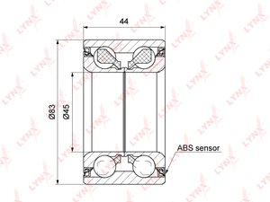 Изображение 3, WB1219 Подшипник ступицы PEUGEOT 3008, 407 CITROEN C5 (08-) передней LYNX