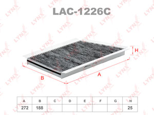 Изображение 1, LAC1226C Фильтр воздушный салона MERCEDES C (W203, W209) угольный LYNX