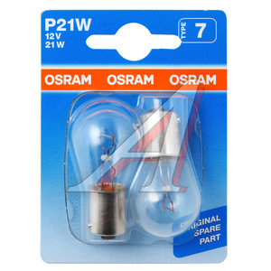 Изображение 2, 7506-2BL Лампа 12V P21W BA15s блистер (2шт.) OSRAM