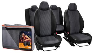 Изображение 1, ACCS-L-33 Авточехлы CHEVROLET Niva (14-15) жаккард черные комплект Лима AIRLINE