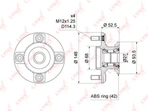 Изображение 3, WH1459 Ступица NISSAN Almera (N16) задняя LYNX