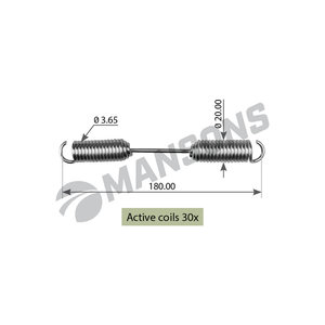 Изображение 1, 300.068 Пружина BPW колодки тормозной стяжная (3.60х20х180) MANSONS