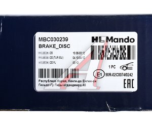 Изображение 6, MBC030239 Диск тормозной HYUNDAI i20 (08-) передний (1шт.) MANDO