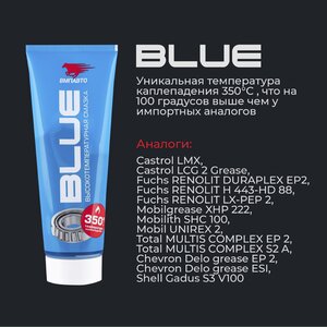 Изображение 5, 1317 Смазка литиевая высокотемпературная BLUE МС-1510 200мл туба (синяя) ВМП-АВТО