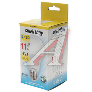 Изображение 2, SBL-A60-11-30K-E27-A Лампа светодиодная E27 A60 11W(90W) 220V теплый SMART BUY