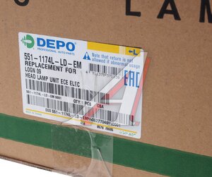 Изображение 4, 551-1174L-LD-EM Фара RENAULT Logan (09-) левая DEPO