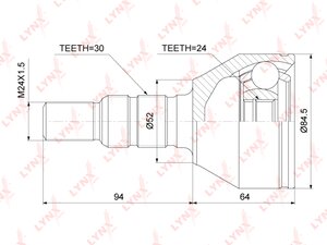 Изображение 2, CO3689 ШРУС наружный OPEL Insignia (09-) передний LYNX