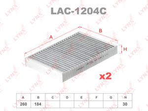 Изображение 1, LAC1204C Фильтр воздушный салона MERCEDES CL (W216) комплект (2шт.) LYNX