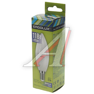Изображение 2, LED-C35-11W-E14-6K Лампа светодиодная E14 C35 11W (95W) 220V дневной свет ERGOLUX