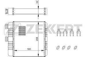 Изображение 2, MK5087 Радиатор отопителя OPEL Astra G (98-) ZEKKERT