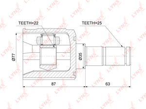 Изображение 4, CI3751 ШРУС внутренний HYUNDAI Accent (99-10) правый комплект LYNX