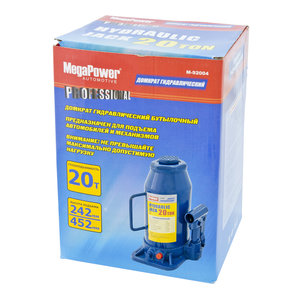 Изображение 2, M-92004 Домкрат бутылочный 20т 242-452мм с клапаном MEGAPOWER