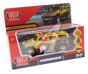 Изображение 1, HUM2-12SLSRT-YE Модель автомобиля HUMMER H2 Спорт металлическая (свет,  звук) ТЕХНОПАРК