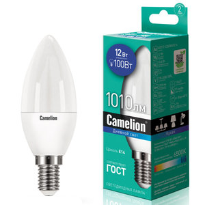 Изображение 1, C-LED12-C35/865/E14 Лампа светодиодная E14 C35 12W (100W) 220V холодный CAMELION