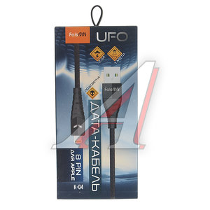 Изображение 2, K-04 UFO black Кабель iPhone (5-) 1м FAISON
