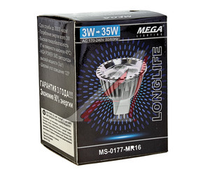 Изображение 4, MS-0177WW-MR16 Лампа светодиодная MR16 3W(35W) 220V теплый MEGA LIGHTING
