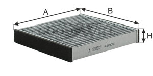 Изображение 3, AG589CFC Фильтр воздушный салона HONDA City (06-) угольный GOODWILL