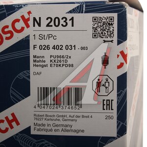 Изображение 4, F026402031 Фильтр топливный DAF XF BOSCH