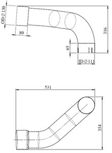 Изображение 2, 54243 Труба глушителя промежуточная MERCEDES Axor E-line DINEX