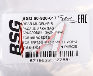 Изображение 4, BSG60920017 Брызговик MERCEDES Sprinter (95-) задний правый BSG