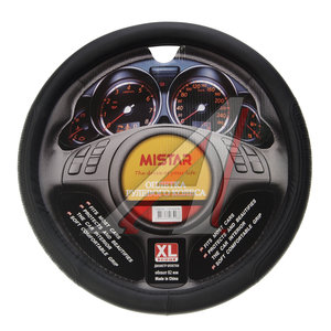 Изображение 1, MIS-17STW38 BK (XL) Оплетка руля (XL) 41-43см черная MISTAR