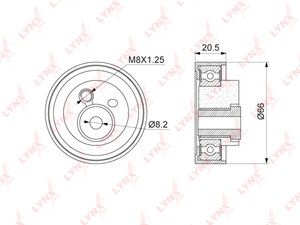 Изображение 1, PB1323 Ролик ГРМ AUDI 80 (91-), 100 (90-), A6 (94-) натяжителя LYNX