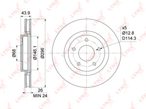 Изображение 1, BN1112 Диск тормозной NISSAN Juke, Qashqai, X-Trail передний (1шт.) LYNX