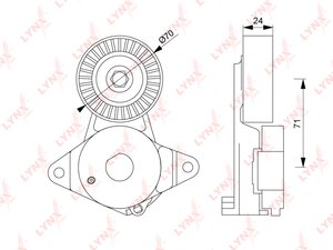 Изображение 2, PT3246 Ролик приводного ремня TOYOTA Auris (07-12) натяжной LYNX