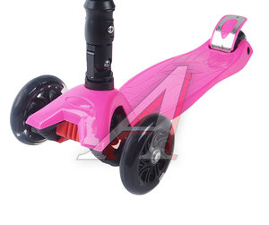 Изображение 2, BQ-MG003-1 PINK Самокат 3-х колесный (колесо 125мм) до 60кг светящиеся колеса пластик/алюминий розовый