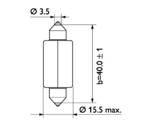 Изображение 4, 13850CP Лампа 24V C3W SV8.5-8 PHILIPS