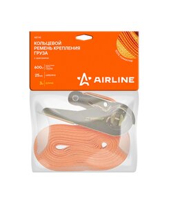 Изображение 1, AST43 Стяжка крепления груза 0.6т 3м-25мм (кольцевая) с храповиком AIRLINE