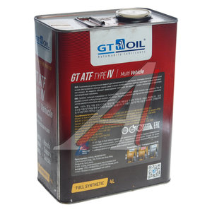 Изображение 2, 8809059407912 Масло трансмиссионное ATF T-IV Multi Vehicle 4л (Уценка) GT OIL
