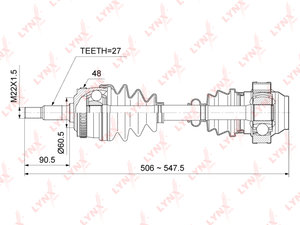Изображение 1, CD5303A Привод MERCEDES Vito (96-) колеса переднего левый/правый LYNX