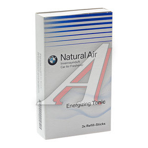 Изображение 2, 83122285675 Ароматизатор воздуха на дефлектор BMW картридж "Energising Tonic Refill Kit" (3шт.) OE