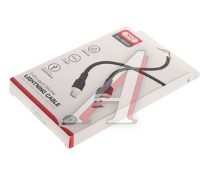 Изображение 3, NB208 black Кабель iPhone (5-) 2.4A 1м черный XO